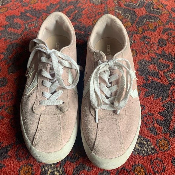 GIRLS PINK SUEDE CONVERSE SHOES - Picture 2 of 6